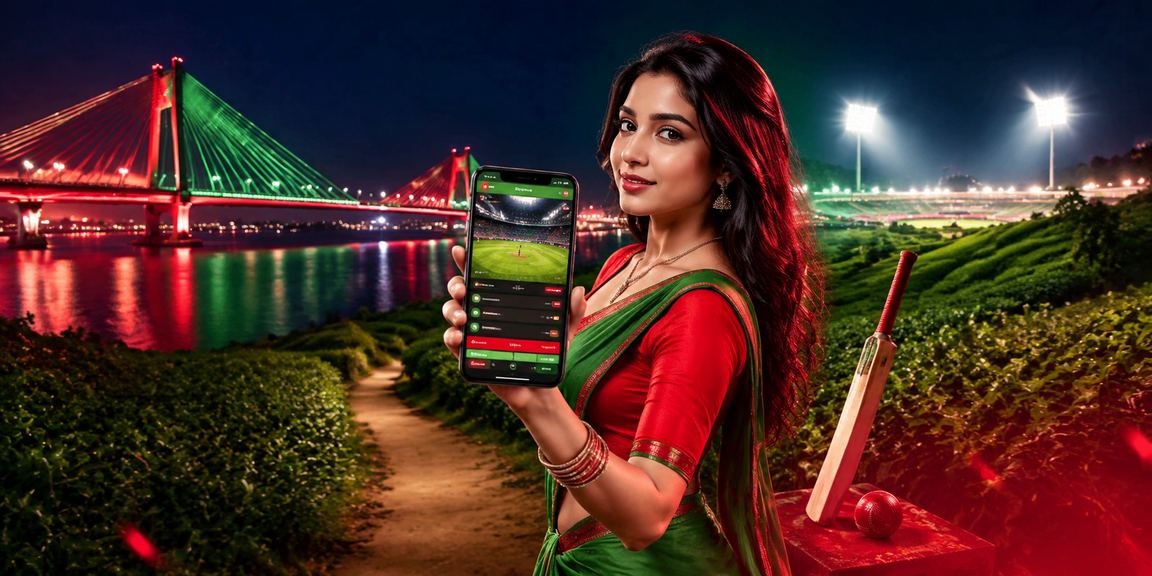 রাজশাহীতে লাল-সবুজ পতাকার পটভূমিতে ক্রিকেট বেটিং উৎসবের দৃশ্য